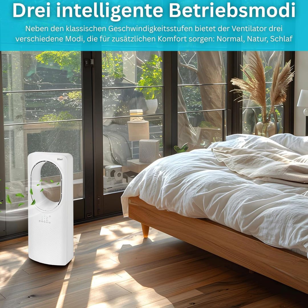 Zilan Turmventilator mit Fernbedienung Aircooler Luftkühler Design Standventilator energiesparend le