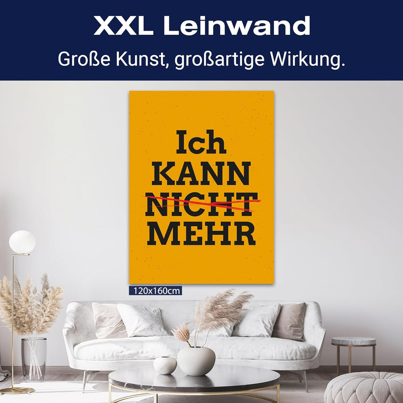 wandmotiv24 Leinwand-Bilder Motivation, Grösse 40x30cm, Hochformat, ich kann mehr, Spruch auf Leinwa