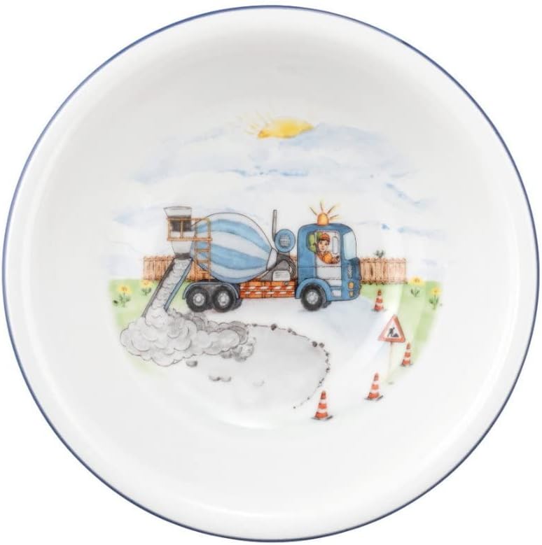 Kinderset Auf der Baustelle 7tlg. mit Gravur (z.B. Namen) personalisiertes Kinderbesteck + Kinderges