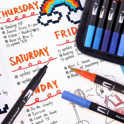 Laconile Marker & Filzstifte 120 Colours Pinselstifte,Dual Tip Brush Pen set Handlettering Stifte Fi