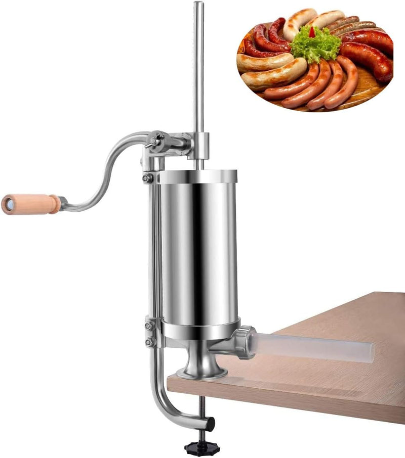 RELAX4LIFE Wurstpresse manuell 1,5 L, Wurstmaschine mit 4 Wurstfüllrohren, Wurstfüllmaschine aus Ede