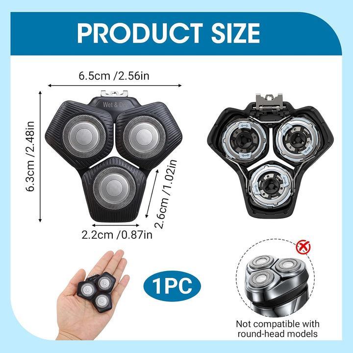 SH 71/91 Scherkopf Ersatz für P-ilips Serie 5000 7000, Schwarz, Waschbar