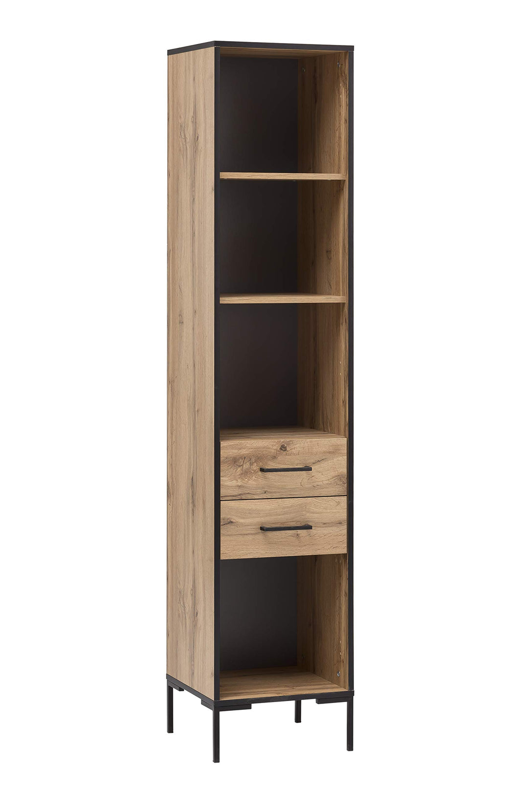 Möbelpartner Aktenregal Montana 146468, Eiche-Landhaus Dekor, ca. 40,2 x 39 x 194,2 cm