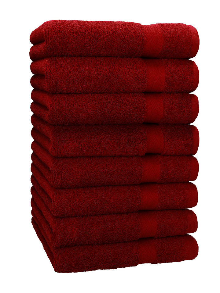Betz 8 Stück Handtücher Set Grösse 50 x 100 cm Handtuch Premium 100% Baumwolle (rubinrot), Rubinrot
