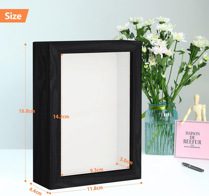 Anhow 2er 3D Bilderrahmen zum Befüllen, 3D Bilderrahmen Tiefer Objektrahmen 10 x 15 cm mit Transpare