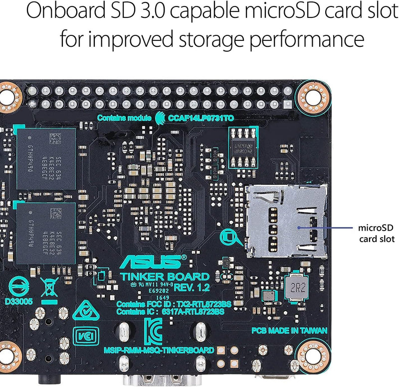 Tinker Board RK3288 SoC 1,8 GHz Quad Core CPU Single Board Computer Onboard ARM Mali-T764 GPU 2GB RA