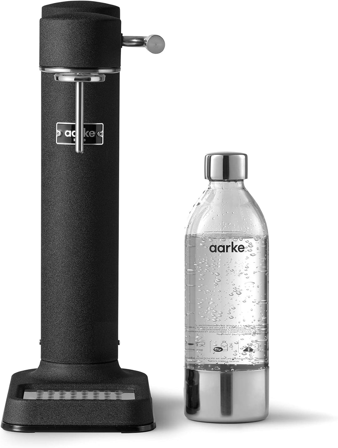 Aarke Carbonator 3 Wassersprudler mit Aarke Flasche, Mattschwarz, Mattschwarz