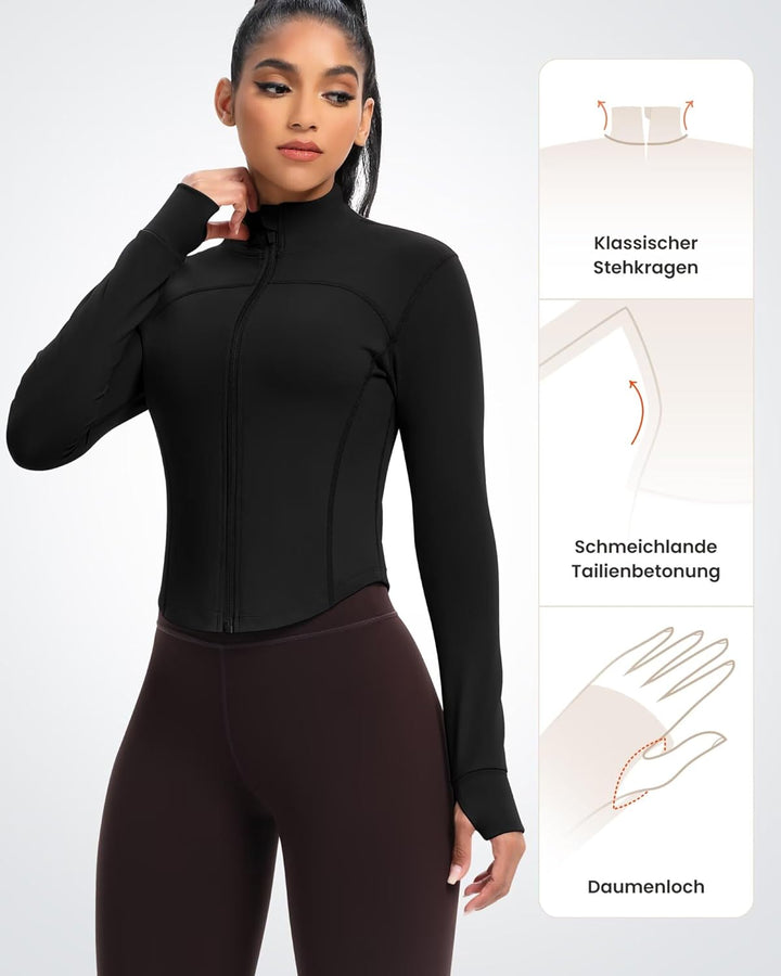Queenie Ke Damen Qkeu80927jacket Laufjacke 40-42 Schwarz, 40-42 Schwarz