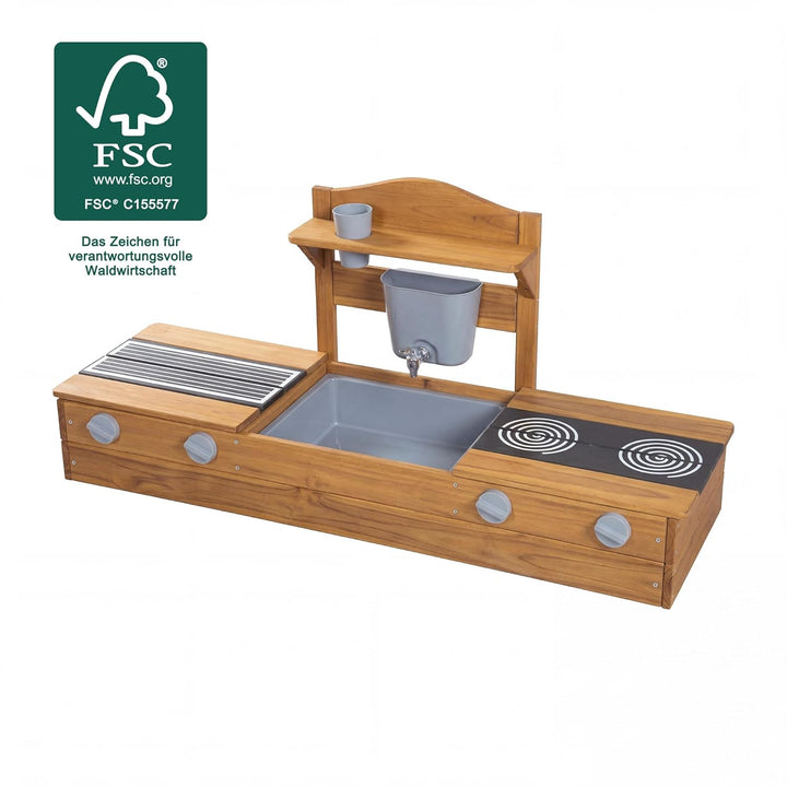 roba 2in1 Balkonsandkasten & Matschküche für Kinder - FSC®-Zertifiziert - Inkl. Zubehör - Kompakte S
