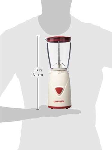 G3 Ferrari G20073 Mixer, 170 Watt, 500-cc-Kapazität, Pulse-Funktion, Edelstahlklingen, Weiss/Rot.