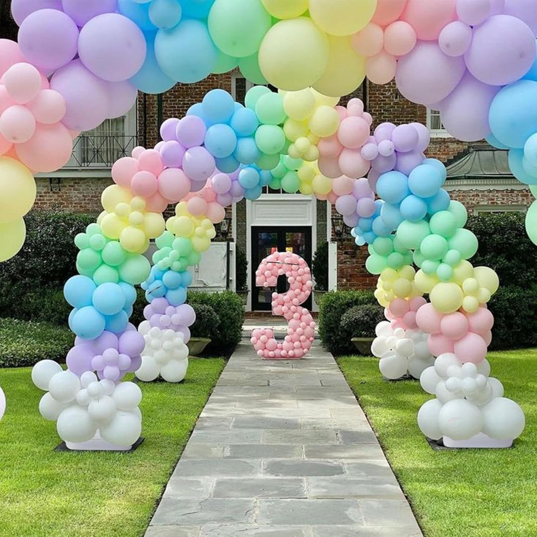 Ballonbogen-Kit, 9 ft hoch und 10 ft breit verstellbarer Ballonbogenständer: mit wasserbefüllbarer B