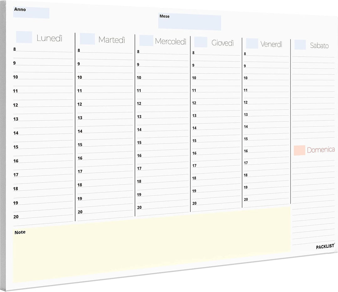 Planner Settimanale + Mensile Scrivania - Due Planning da Tavolo A4, Agenda Settimanale - Mensile -