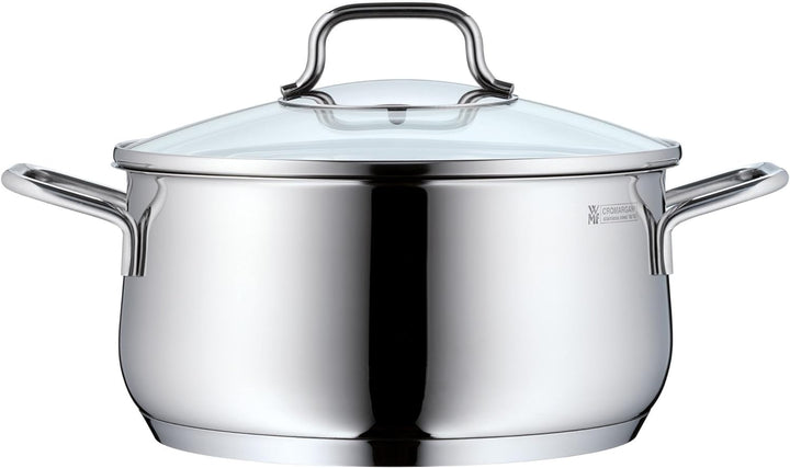 WMF Brilliant Topfset Induktion 6-teilig, Kochtopf Set mit Glasdeckel, Cromargan Edelstahl satiniert