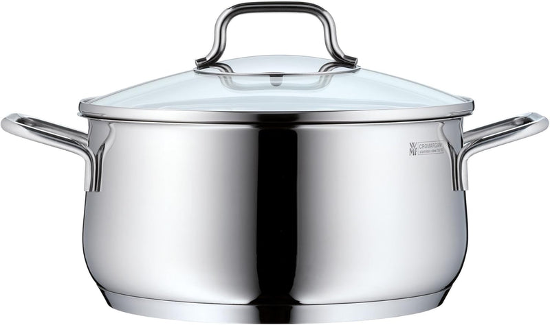 WMF Brilliant Kochtopf klein 16cm, Glasdeckel, Bratentopf Induktion 1,5l, Cromargan Edelstahl satini