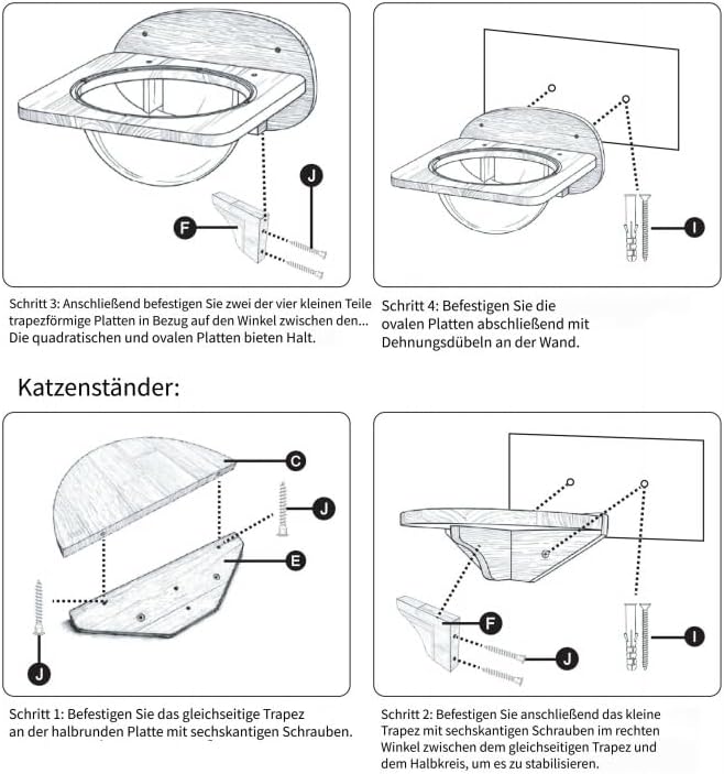 Cat Wall Climbing set Kletterwand Katzen katzenhöhle wand Katzenwandmöbel Set, aus Massives Gummihol