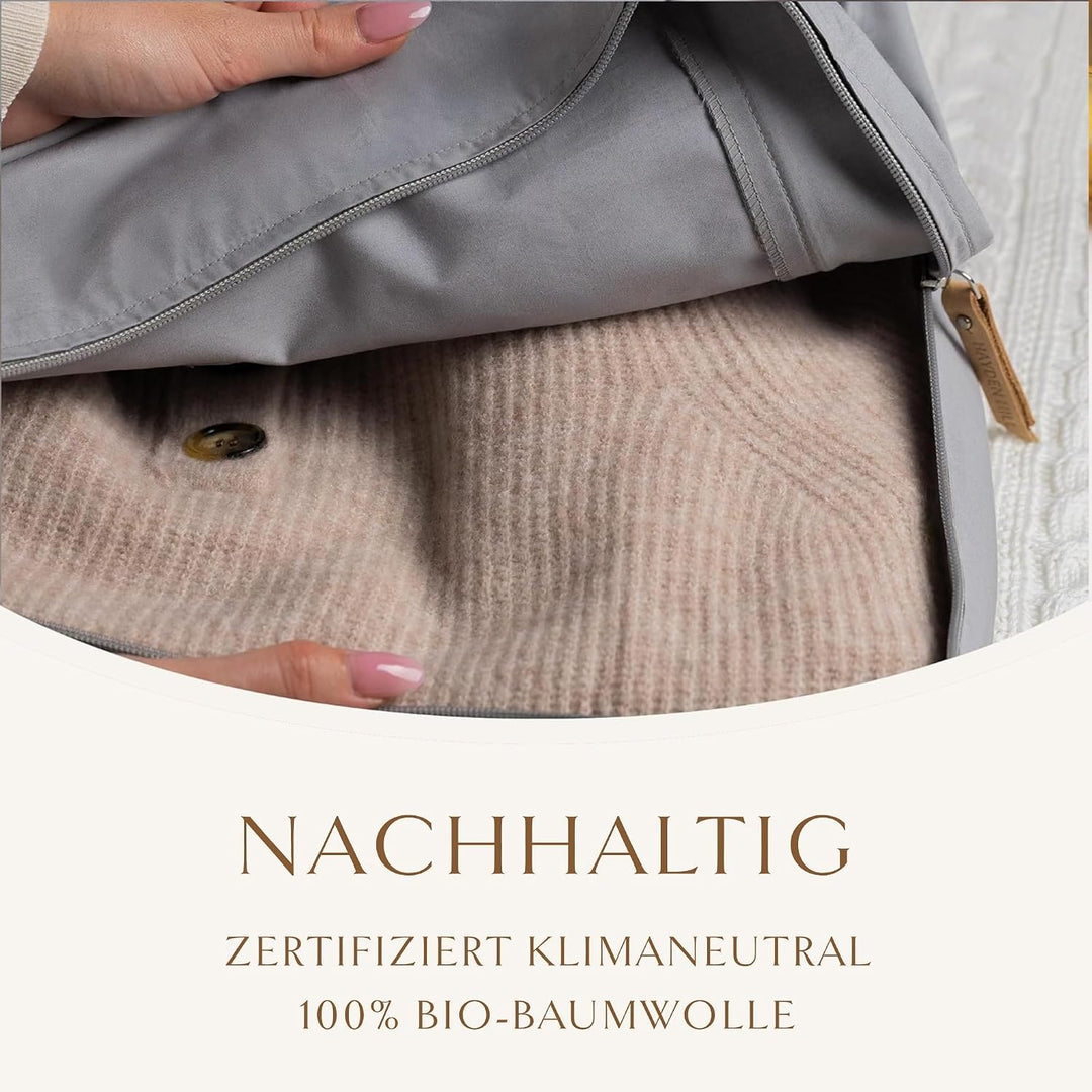 Hayden Hill Luxuriöse Aufbewahrungstasche aus Bio-Baumwolle, 50 cm | Mottenresistent, Kleiderbeutel,