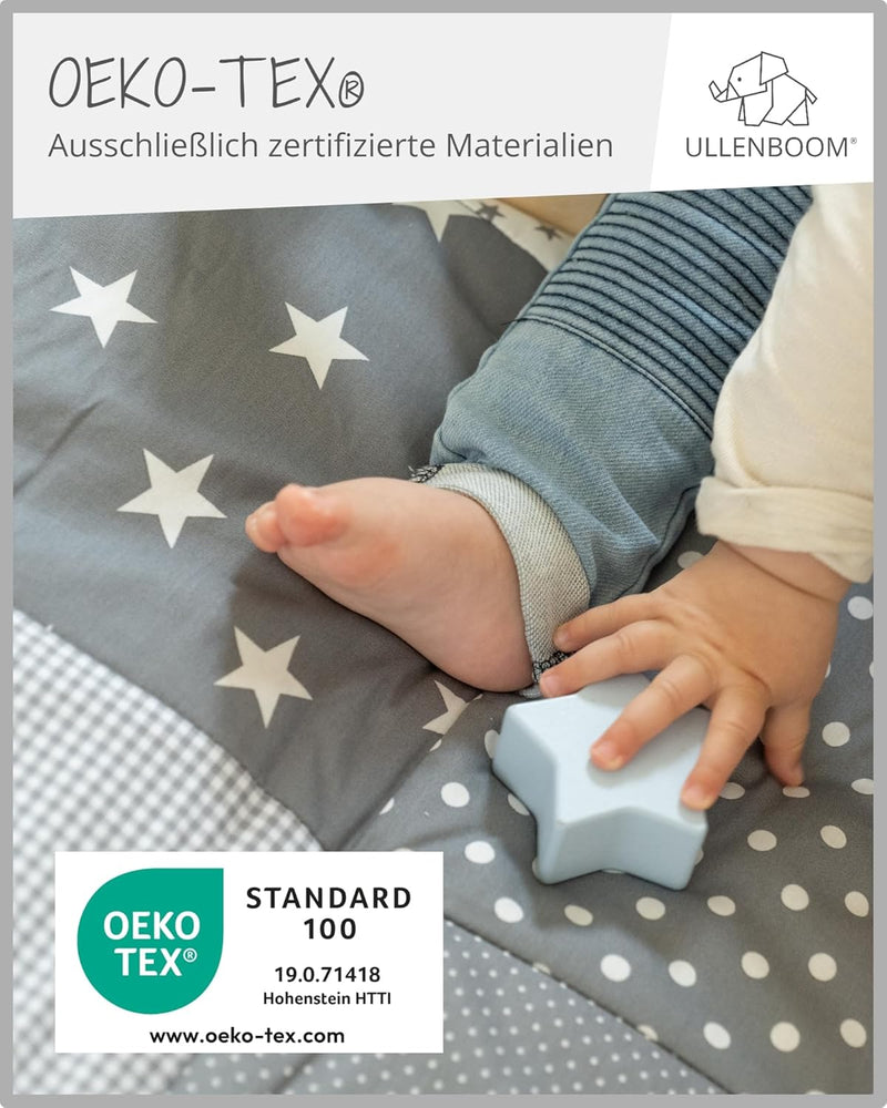 ULLENBOOM Krabbeldecke für Baby 80x80 cm, Outdoor-geeignet, 100% OEKO-TEX Materialien, Made in EU, W