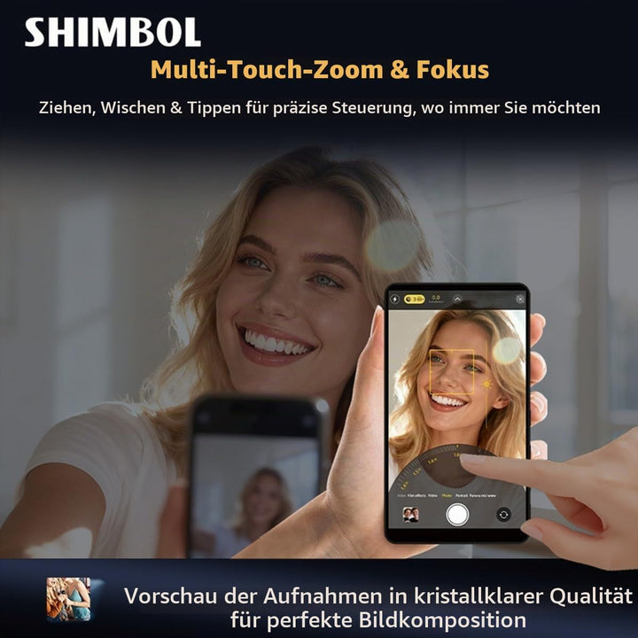 Shimbol CP5 Ultra, 5‘’ 1080P Full Touch HD Telefon Vlog Selfie Monitor Screen für iPhone &amp; Android -