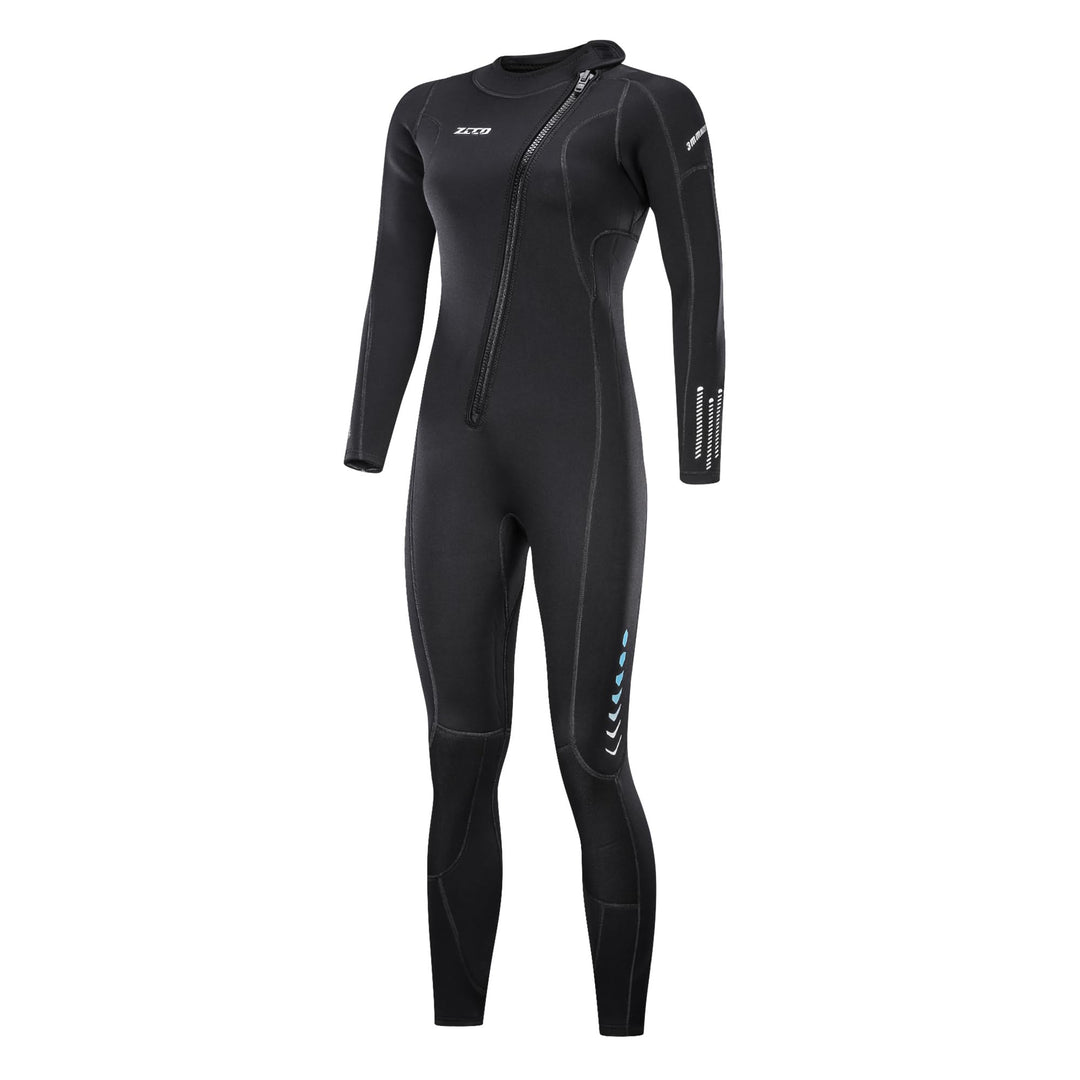ZCCO Ultra-Stretch-Neoprenanzug, 3 mm, Frontreissverschluss, Ganzkörper-Tauchanzug, einteilig, für M