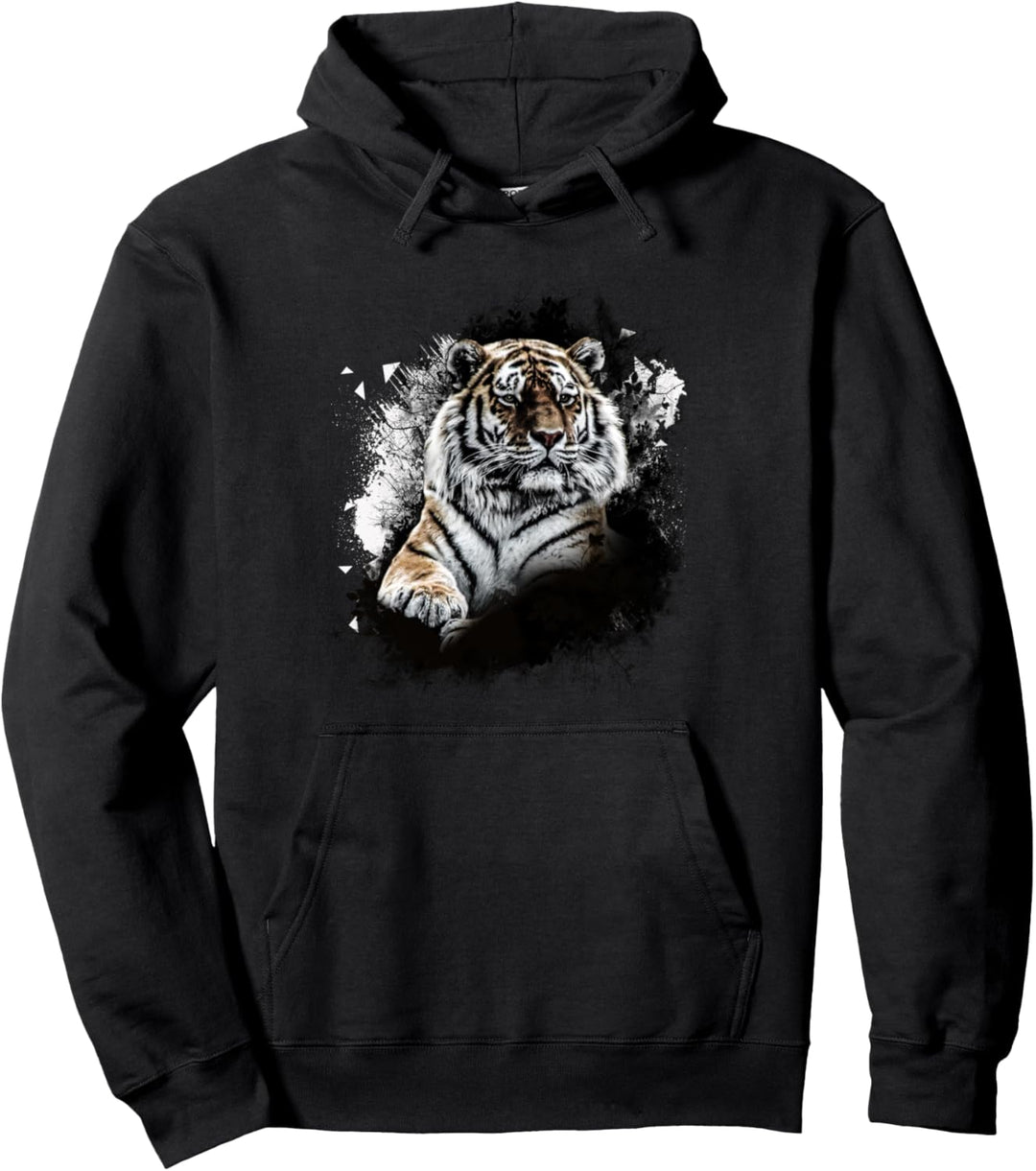 Realistischer Tiger Tier Geburtstag Geschenk Pullover Hoodie