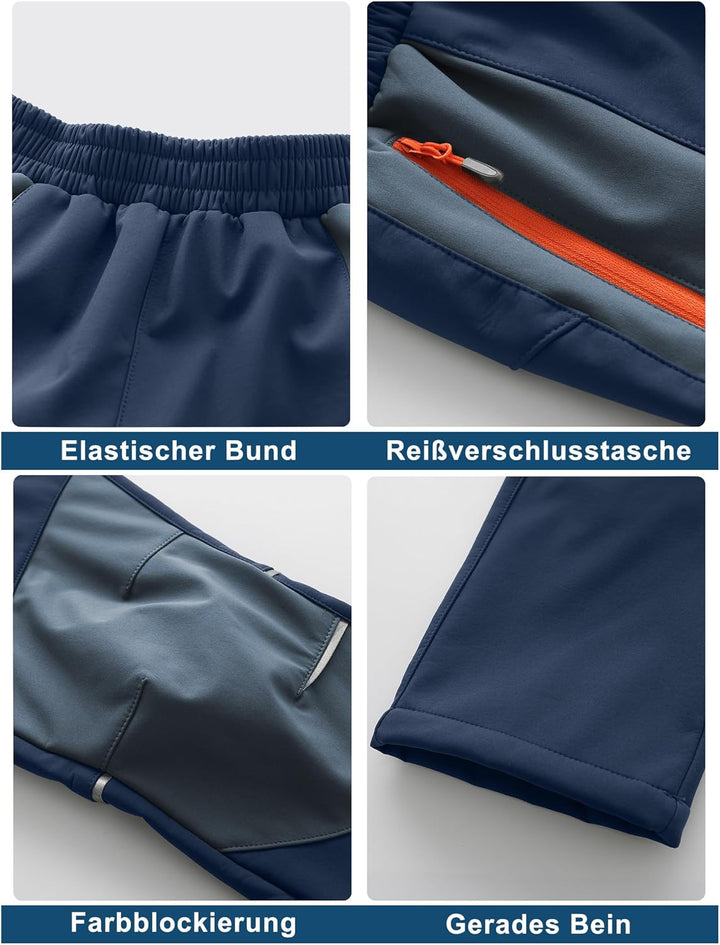 Zzkouine Kinder Softshellhose Schneehose Thermohose Hosen Jungen Mädchen Winterhose Outdoorhose Wand