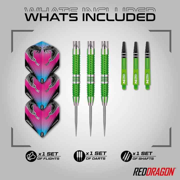 RED DRAGON Peter Wright Snakebite Mamba 2: 22g oder 24g Tungsten Darts mit Flights und Schäfte 24.0