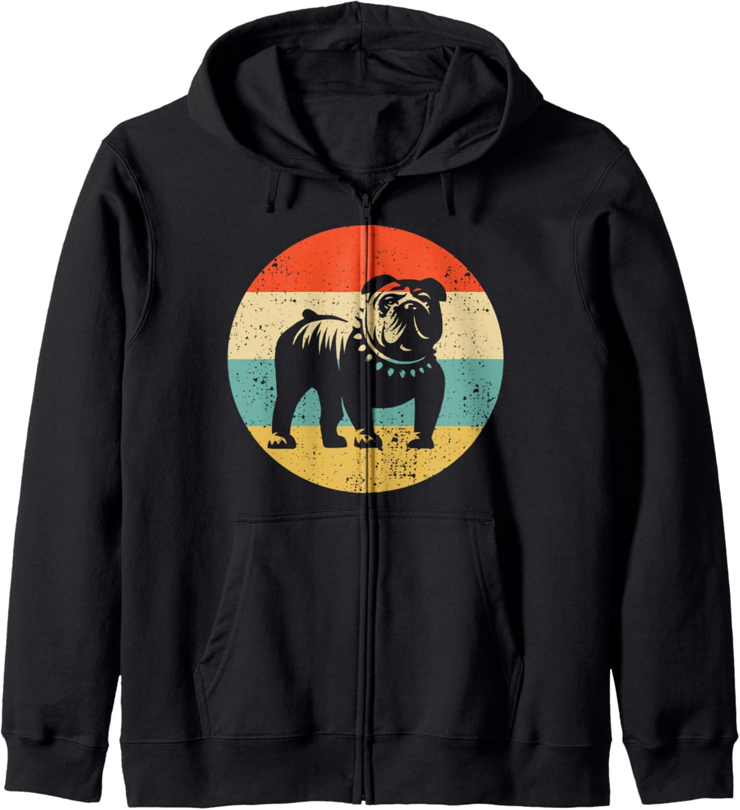 Retro Englische Bulldogge Old English Bulldog Cooles Vintage Kapuzenjacke