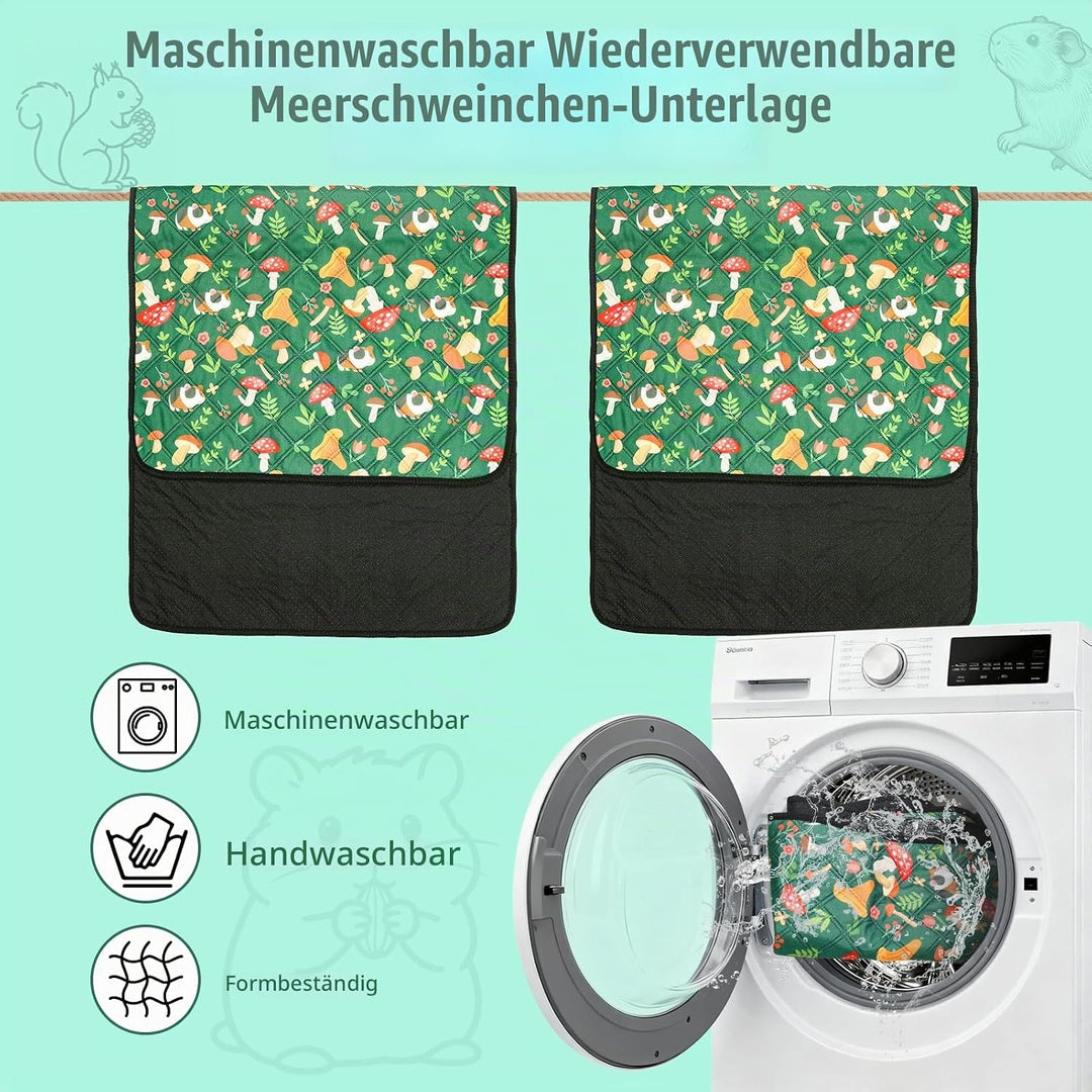 2 Stück PIPI Pads 120x60cm für Meerschweinchen, wasserdichte &amp; rutschfeste Unterlage mit 4 Lagen, su