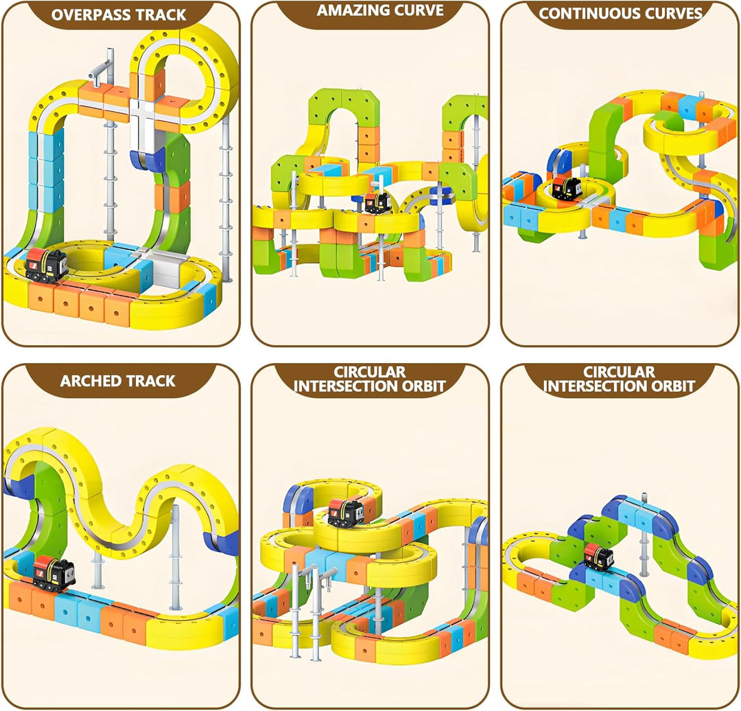 Clickrail Magnetische Schwebebahn Spielzeug, Elektrische Zug Set mit Motor & 360° Loopings - Kreativ