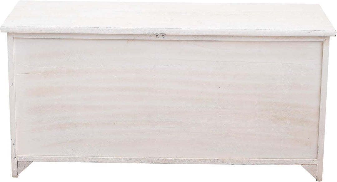 Rebecca Mobili Lowboard für Fernseher, Fernseherschrank 2 Türen 3 Schubladen, Holz, Weiss Grau, Vint