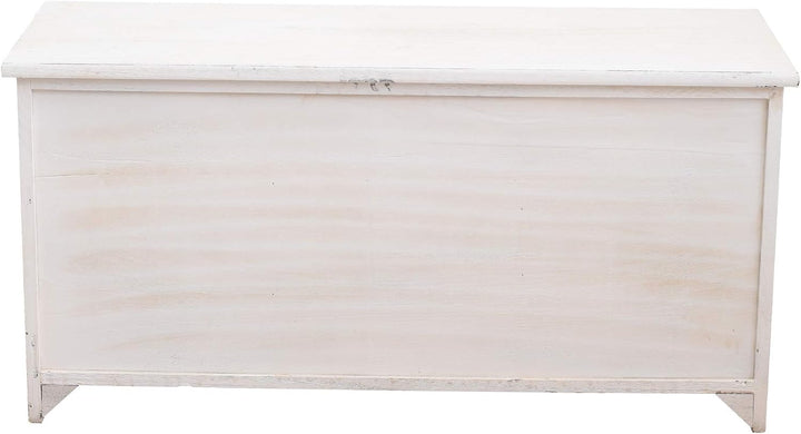 Rebecca Mobili Lowboard für Fernseher, Fernseherschrank 2 Türen 3 Schubladen, Holz, Weiss Grau, Vint