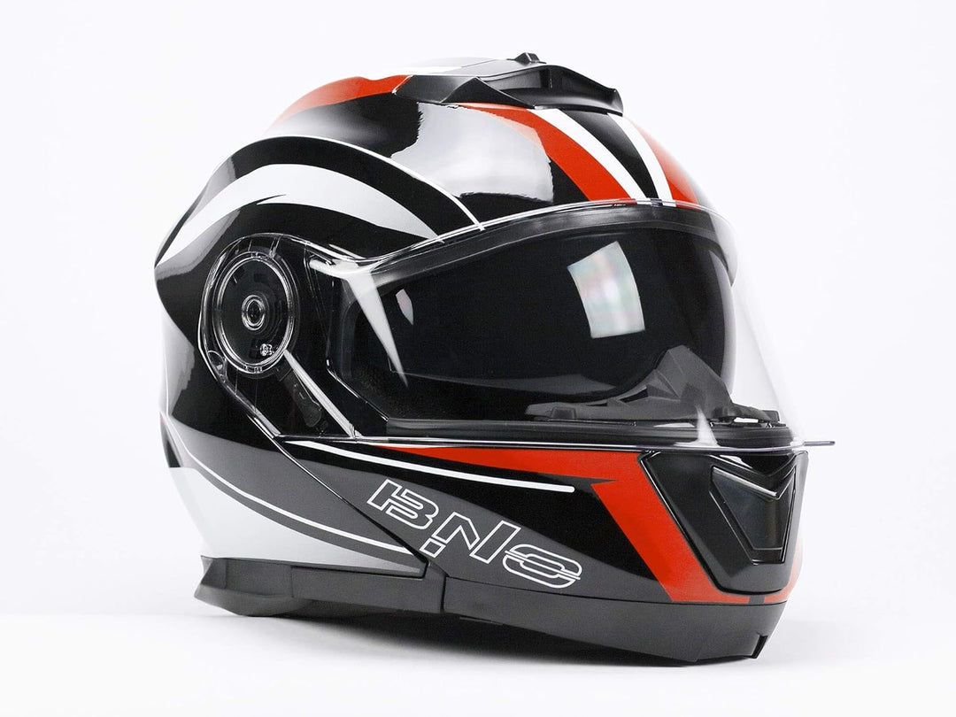 BNO Flip-2 Flup Up Helm Klapphelm Madular Helm (L, Rot Schwarz) L Rot Schwarz, L Rot Schwarz