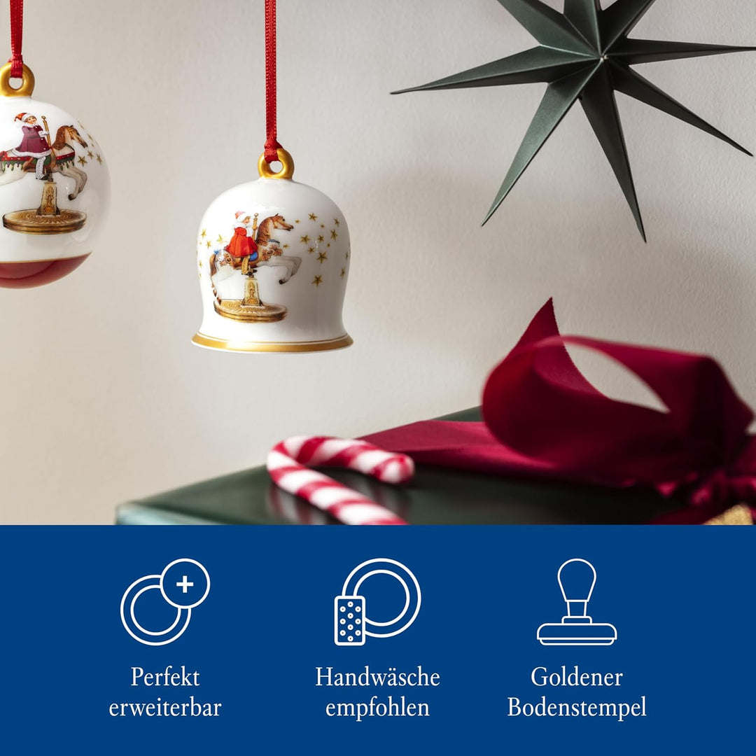 Villeroy & Boch – Annual Christmas Edition Jahres-Glocke 2024 Bunt, Glocke Weihnachten, Baumschmuck,