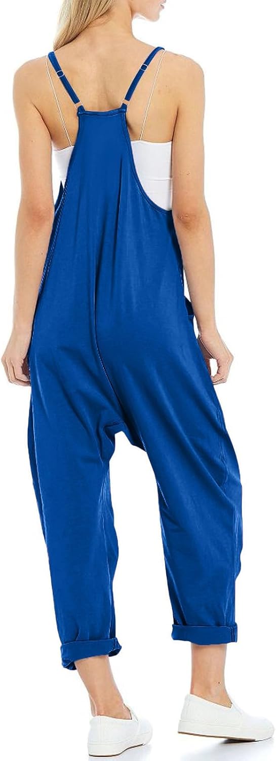 VUTRU Stylischer Damen Sommer Overall – Ärmelloser Jumpsuit mit lockerer Passform,V-Ausschnitt,trend