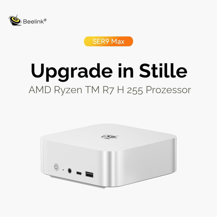 Beelink SER9 Max Mini PC, AMD Ryzen R7 H255(8C/16T bis zu 4,9GHz), 64GB DDR5 1TB PCIe4.0 SSD Mini Ga