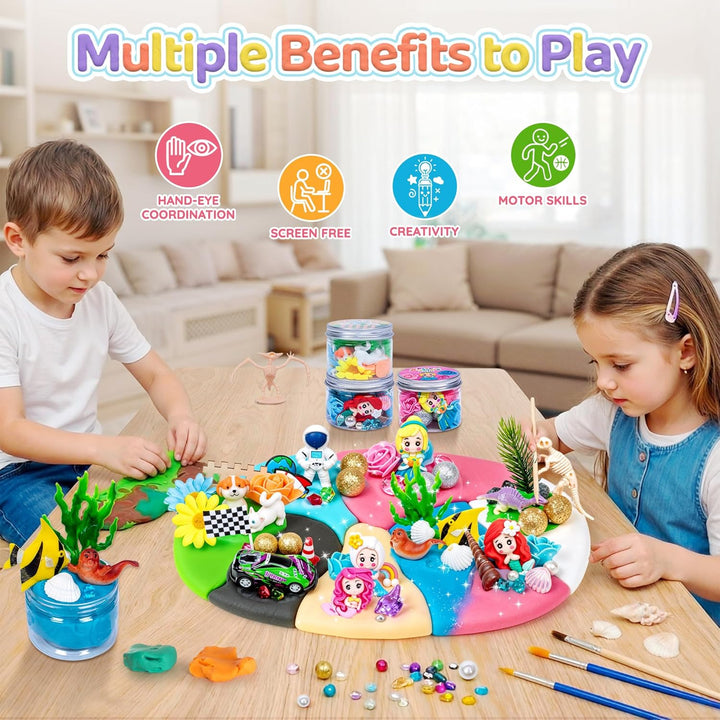 JOY SPOT! 8 Themen Sensorische Knete in dose, ungiftig Knetmasse Set, Kreatives Kinderknete Spielzeu