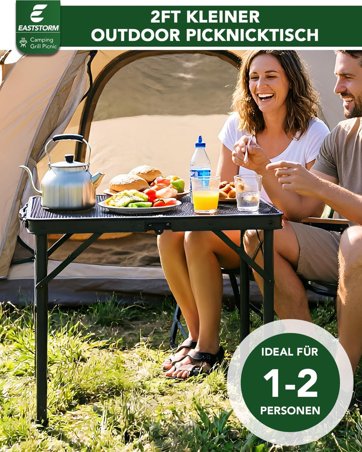 E EASTSTORM Campingtisch Klappbar 60×40cm，Gartentisch，Grilltisch mit Metallgitterplatte，Leicht und T