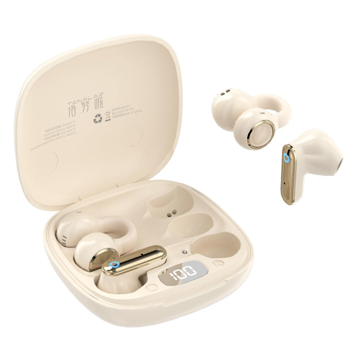 2-in-1 kabellose Ohrhörer-Set, Open-Ear Clip-On & Kurzschaft Halbin-Ear Ohrhörer-Kombo, Bluetooth 6.