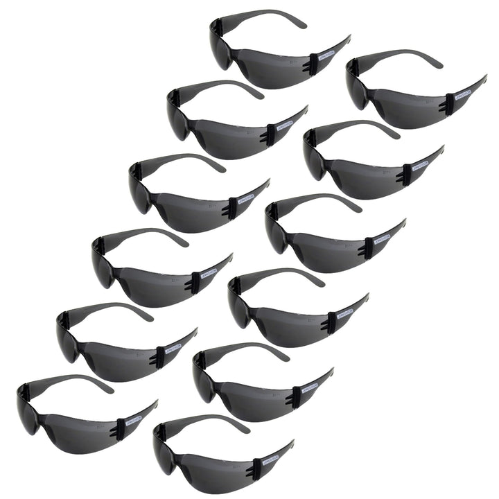 JORESTECH Eyewear Schutzbrille, Polycarbonat, stossfeste Gläser, 12 Stück (Smoke), smoke