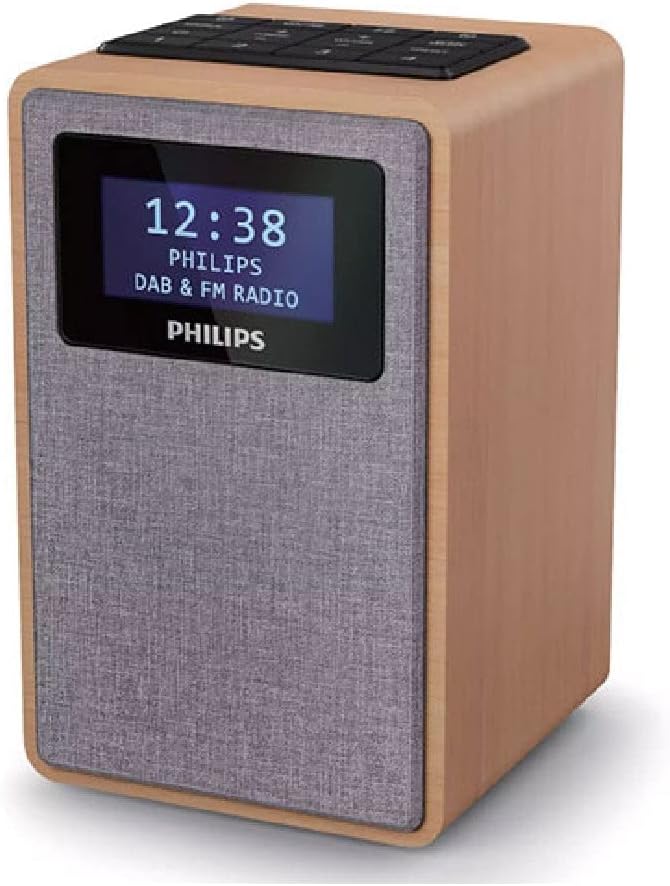 Philips R5005/10 Radiowecker, DAB+ Radio (2,5 Zoll Full-Range-Lautsprecher, Kompaktes Design, DAB+/F