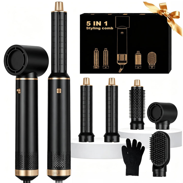 UKLISS Hairstyler 5 in 1 Haarstyler Pro Air Styler Set - 1000w Rundbürstenföhn zum Trocknen und Styl