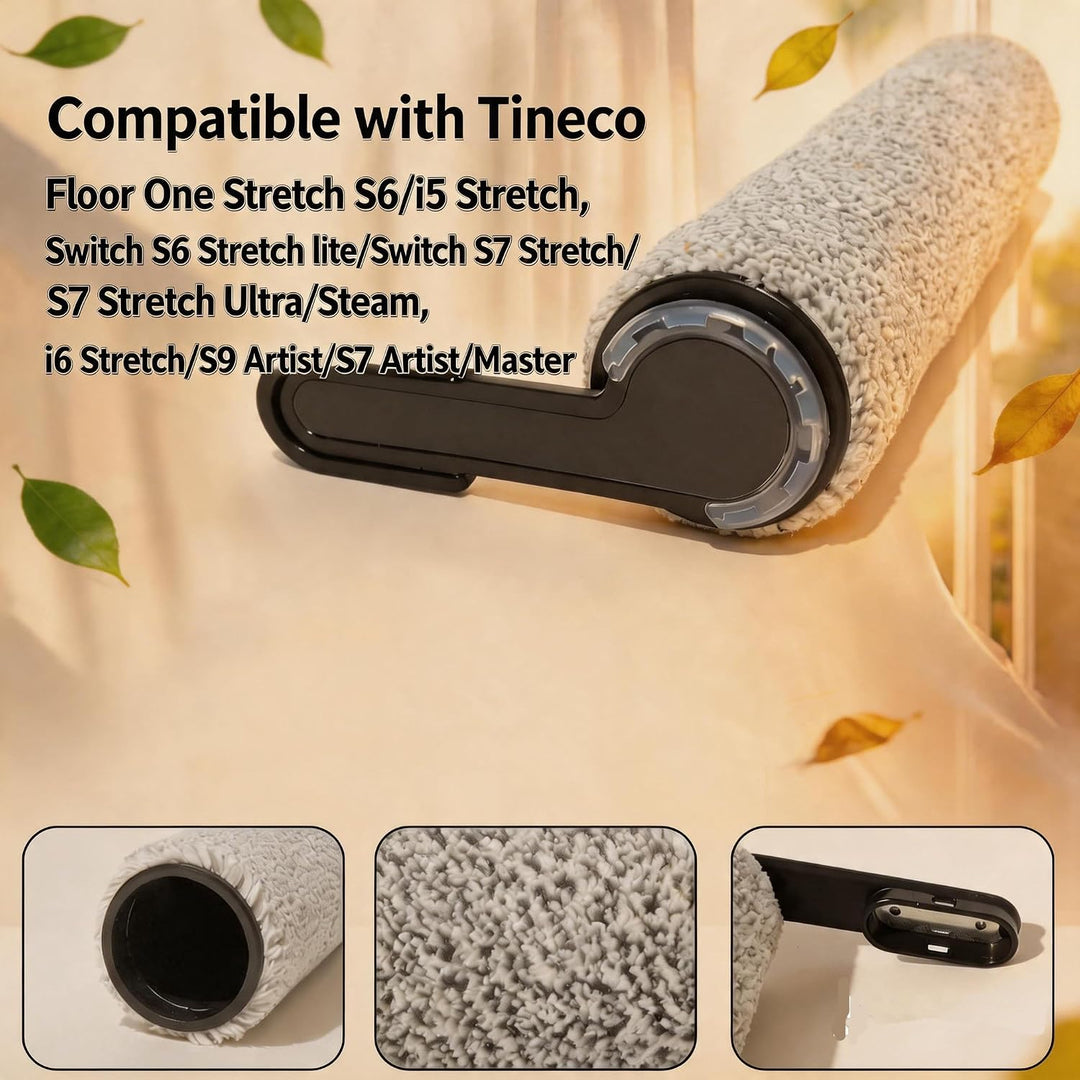 2 Bürstenrollen + 2 HEPA Filter Ersatzteile Set Compatible with Tineco Floor One Stretch S6/Swithch