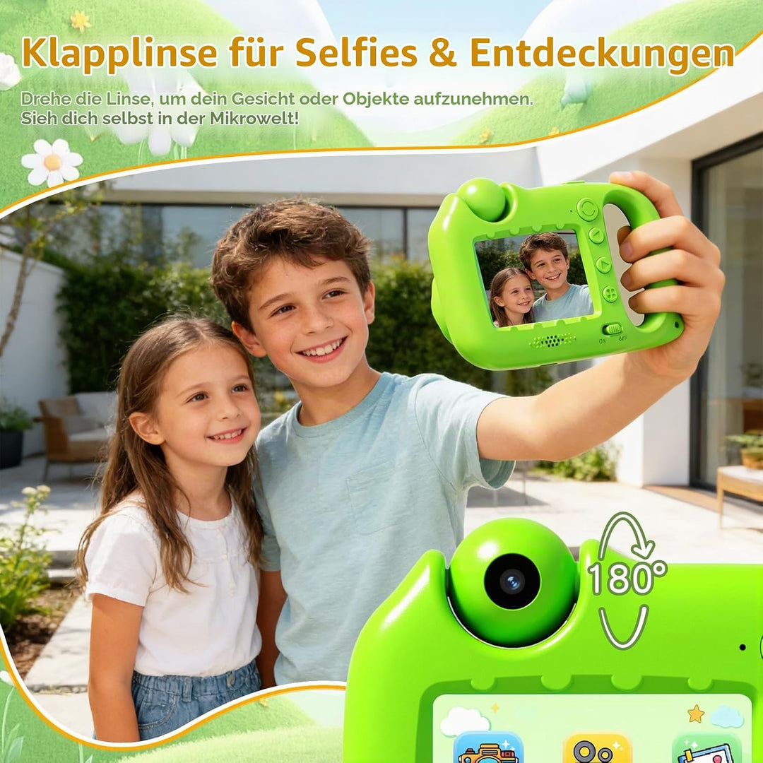 Mikroskop für Kinder, 1000X 4K Tragbares Digitales Mikroskop mit 2,4″ IPS-Display &amp; 8 LED, Lernspiel