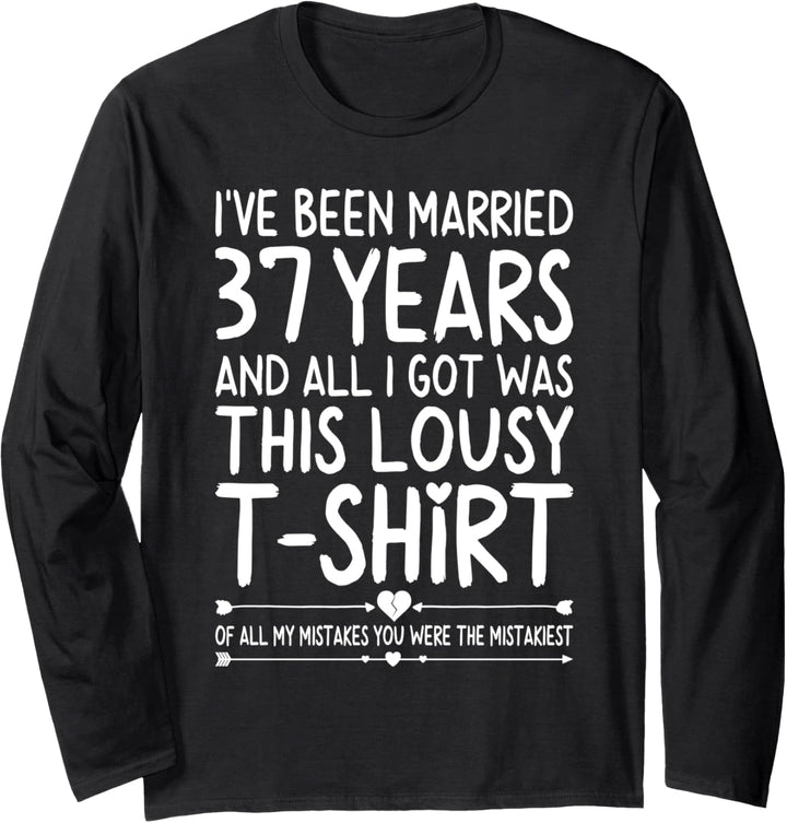 37th Wedding Anniversary Shirt for Her and Him Couples Funny Langarmshirt