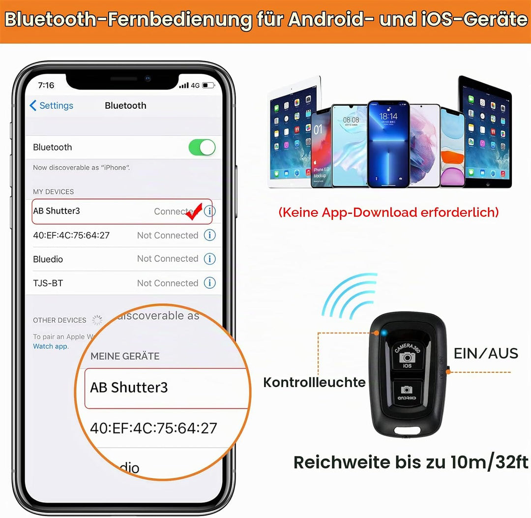 Handy Stativ, 2024 Upgrade 172cm/67inch Kamera Stativ für Smartphone iPad mit Telefonhalterung und F