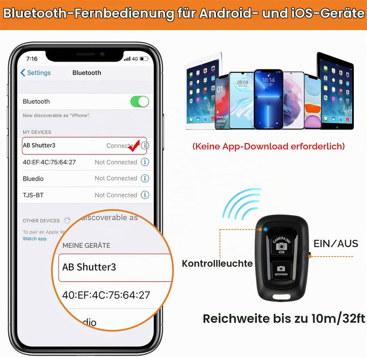 Handy Stativ, 2024 Upgrade 172cm/67inch Kamera Stativ für Smartphone iPad mit Telefonhalterung und F