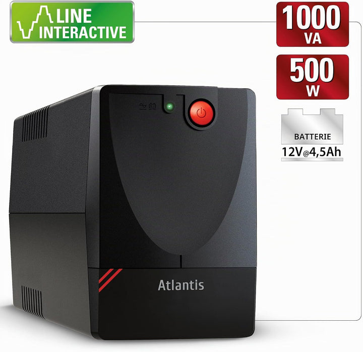 Atlantis UPS X1500, Leistung 1000VA, 500W, Line Interactive