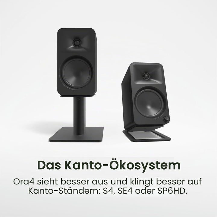 Kanto ORA4 140W Powered Reference Speakers with Bluetooth 5.0 and USB-C Input | 4” Woofers | Bi-Ampl