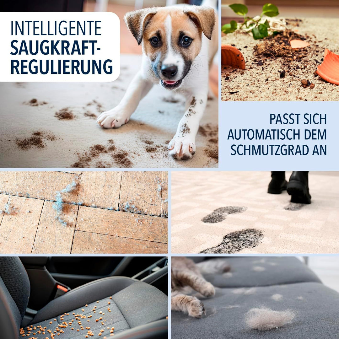 CLEANmaxx AeroTec 500 Staubsauger mit Absaugstation | Handstaubsauger smart & kabellos | automatisch