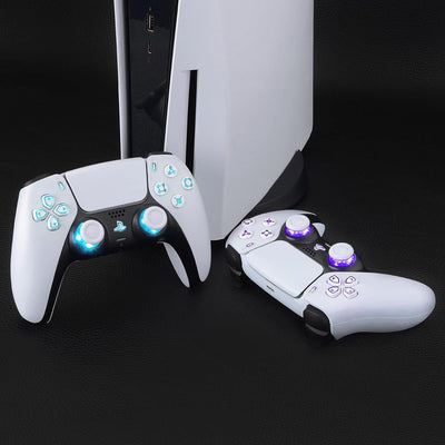 eXtremeRate 9 Modi 7 Farben DTF V3 LED Kit für ps5 Controller Ersatz Leuchttaste D-Pad Thumbsticks S